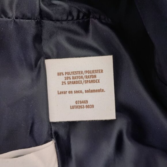 Decree Double Breasted Pea Coat Lined Hip Length Heather Charcoal Gray Peplum Lg - Picture 6 of 6